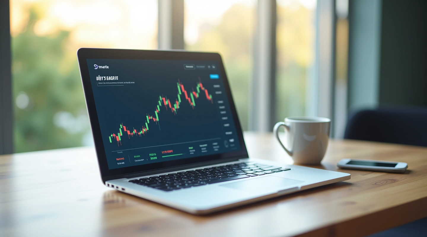 Finansielt arbejdsplads med fokus på daglige investeringsstrategier